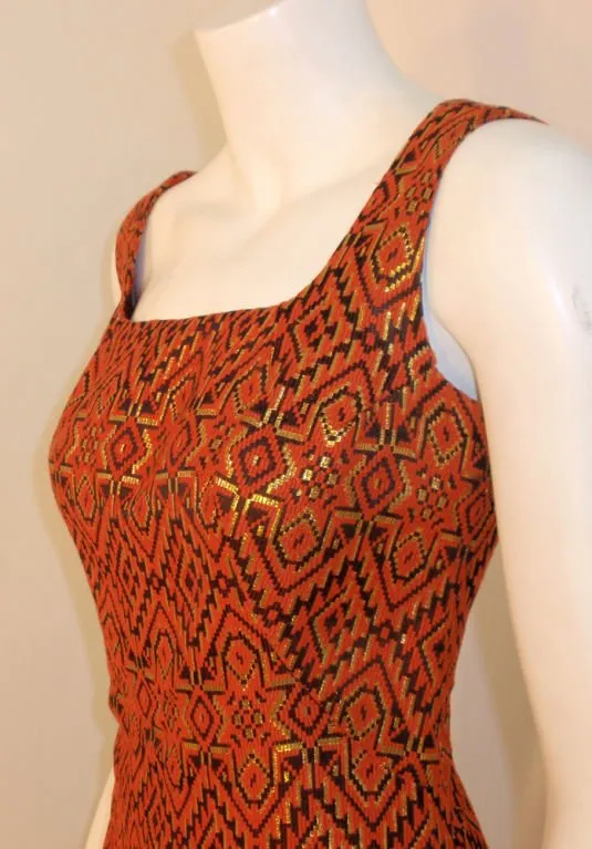 PAULINE TRIGERE 1960s 2 pc Orange Dress with Jacket