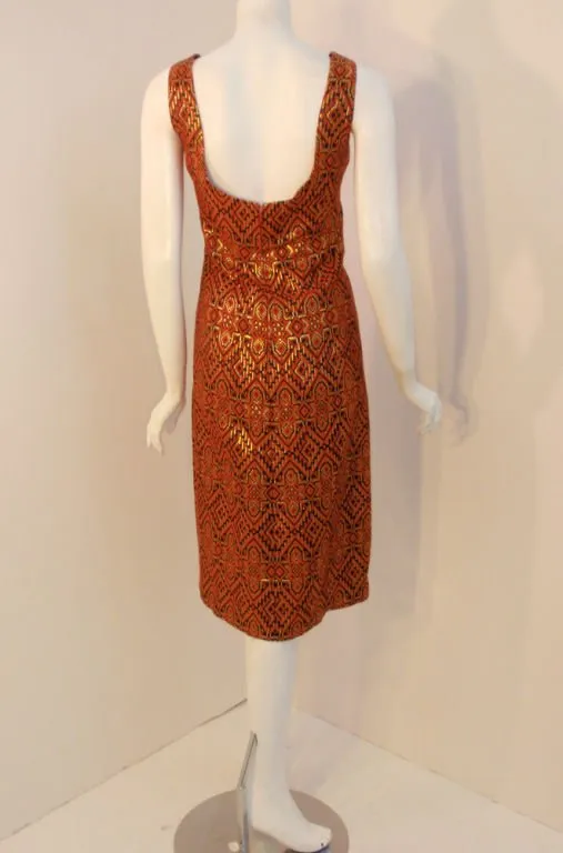 PAULINE TRIGERE 1960s 2 pc Orange Dress with Jacket