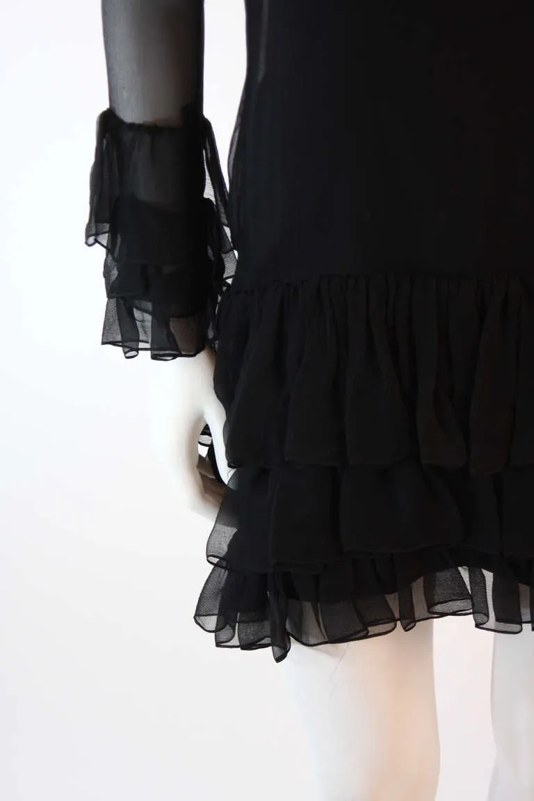 PAULINE TRIGERE Black Chiffon Dress Size S