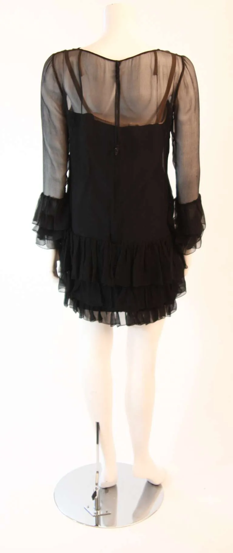 PAULINE TRIGERE Black Chiffon Dress Size S