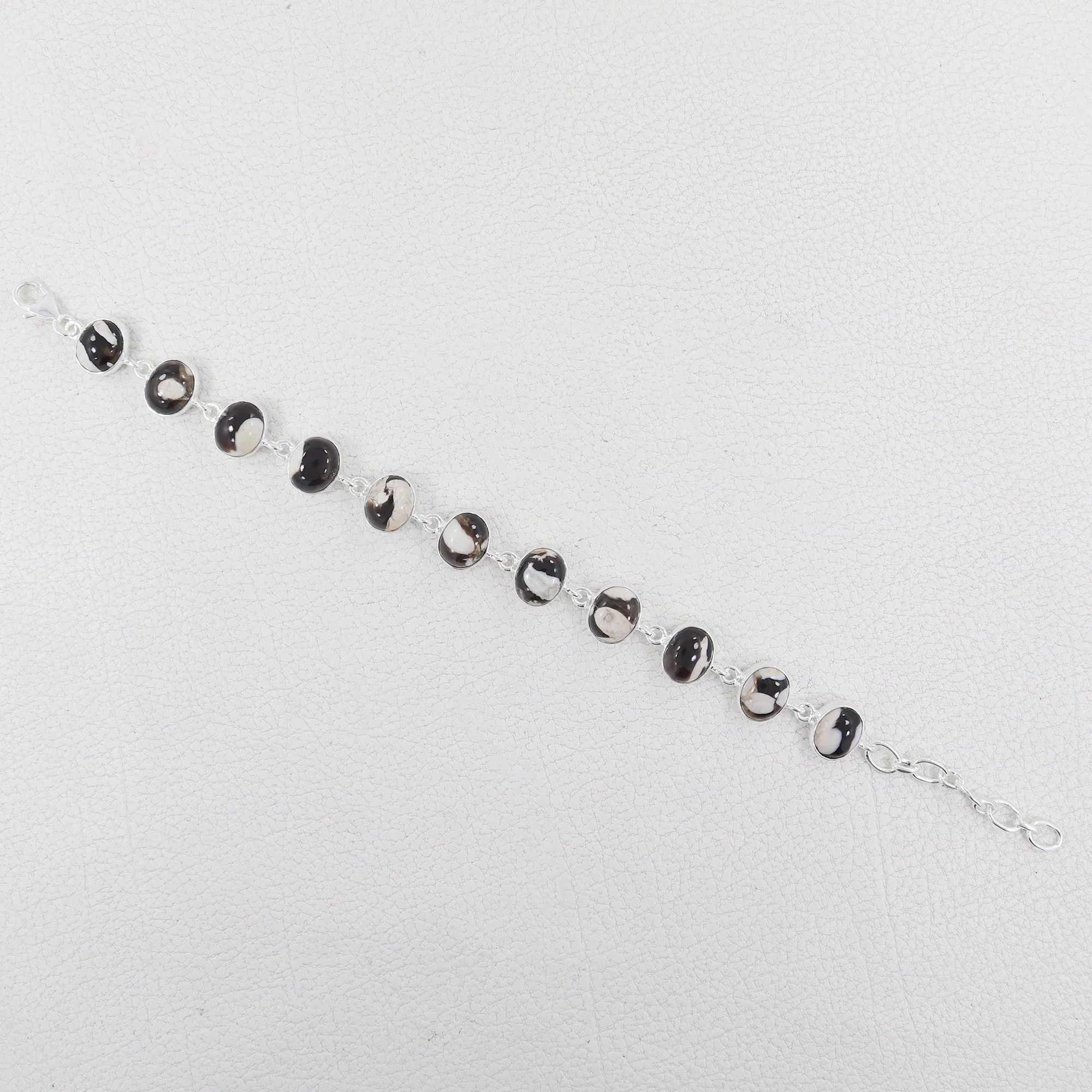 Peanut Wood Jasper Handmade Silver Bracelet Jewelry