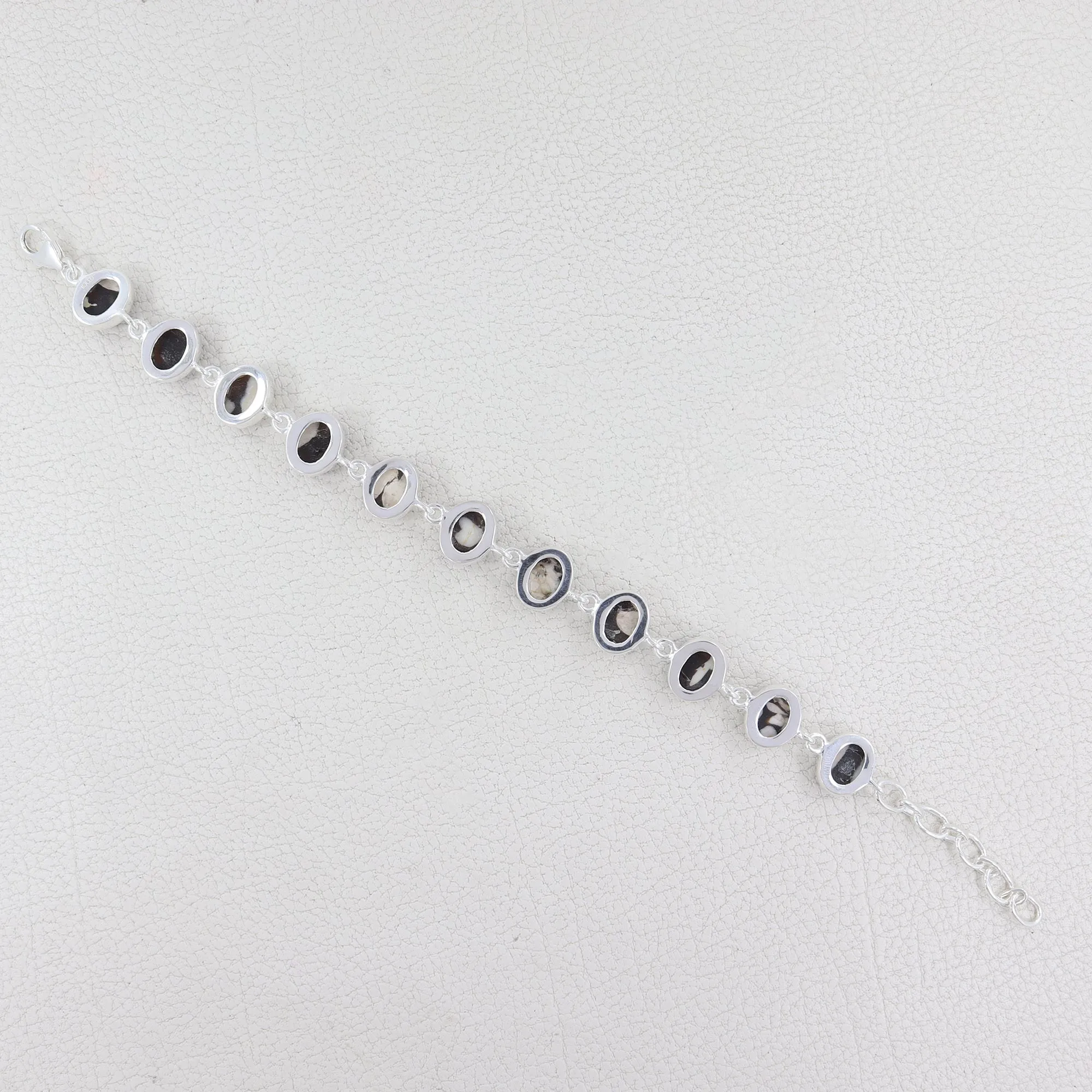 Peanut Wood Jasper Handmade Silver Bracelet Jewelry