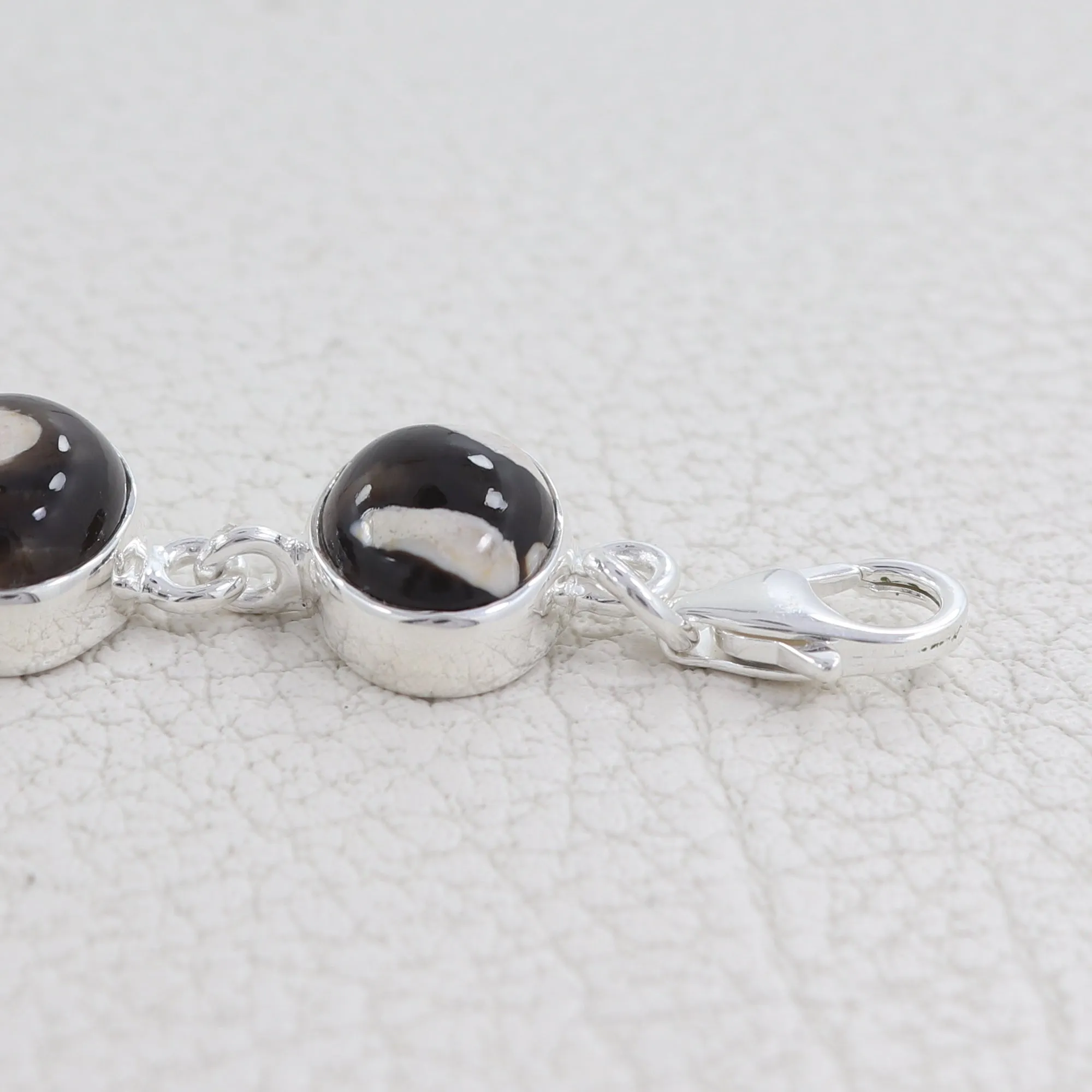 Peanut Wood Jasper Handmade Silver Bracelet Jewelry