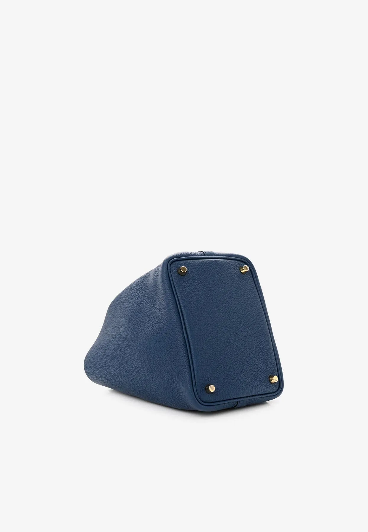 Picotin Lock 18 in Deep Bleu Taurillon Clemence with Gold Hardware