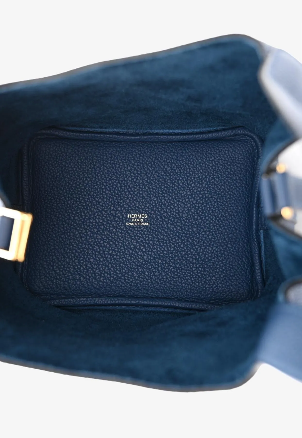 Picotin Lock 18 in Deep Bleu Taurillon Clemence with Gold Hardware