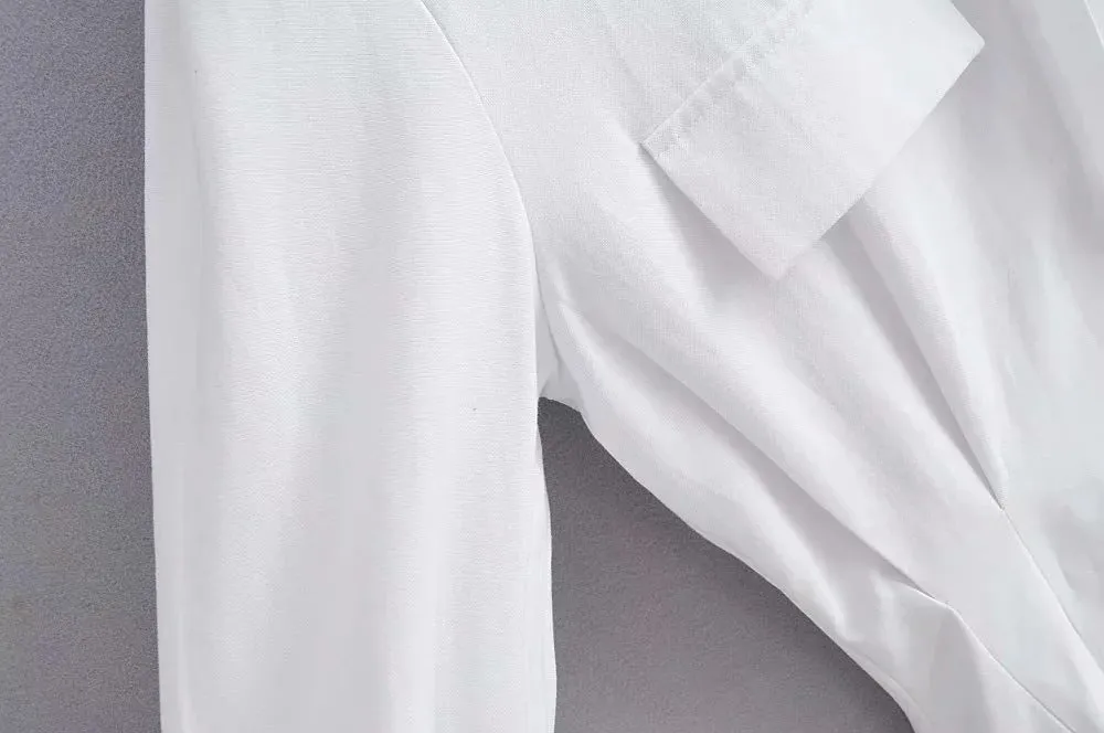 Pile Collar Single-breasted Shirred Frill Shirts Mini Dresses