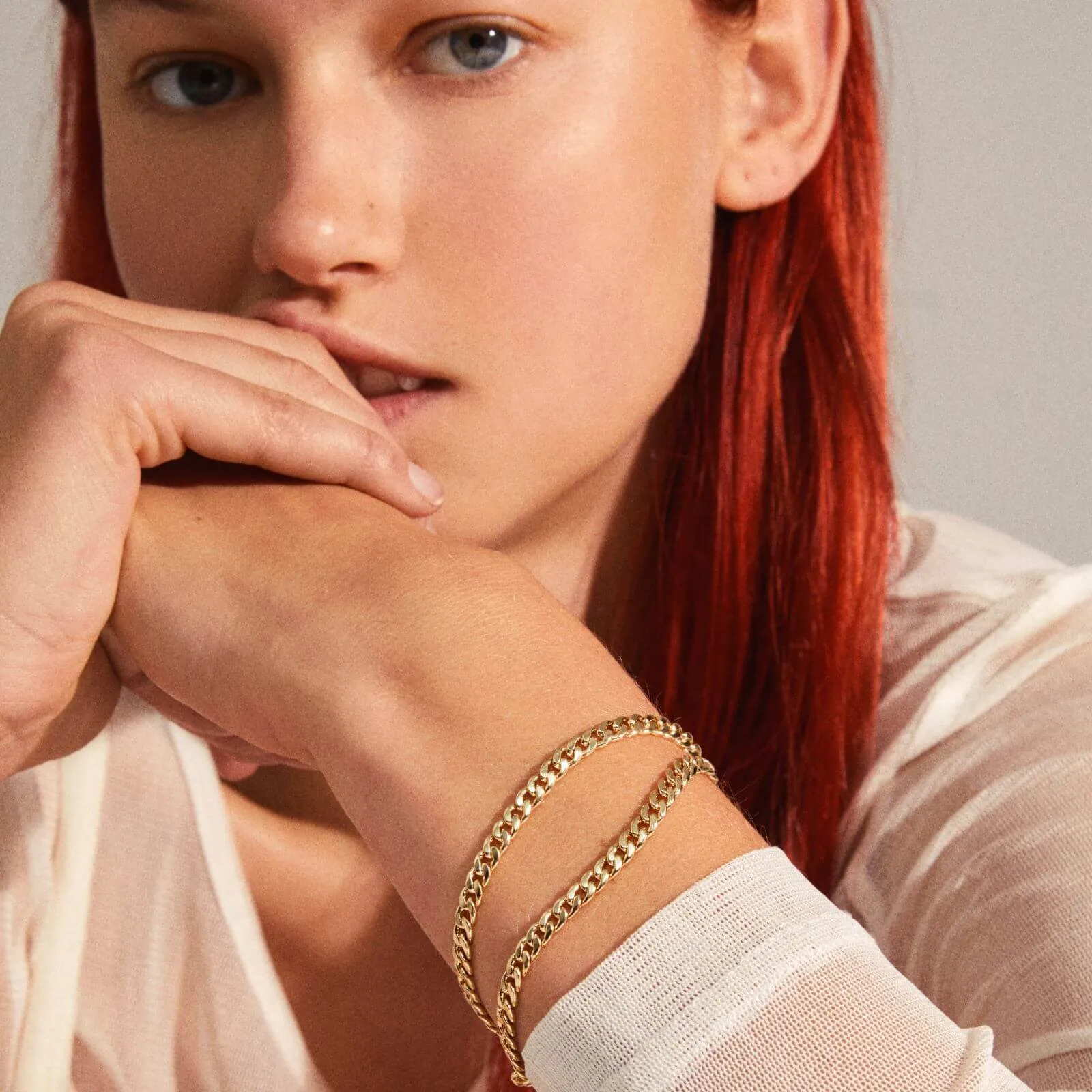 Pilgrim Blossom Gold Curb Chain Bracelet