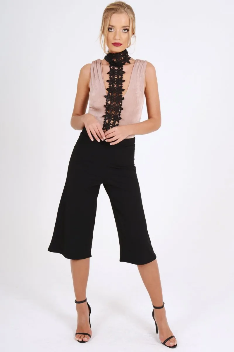 Pink Crochet Choker Bodysuit - Tamara