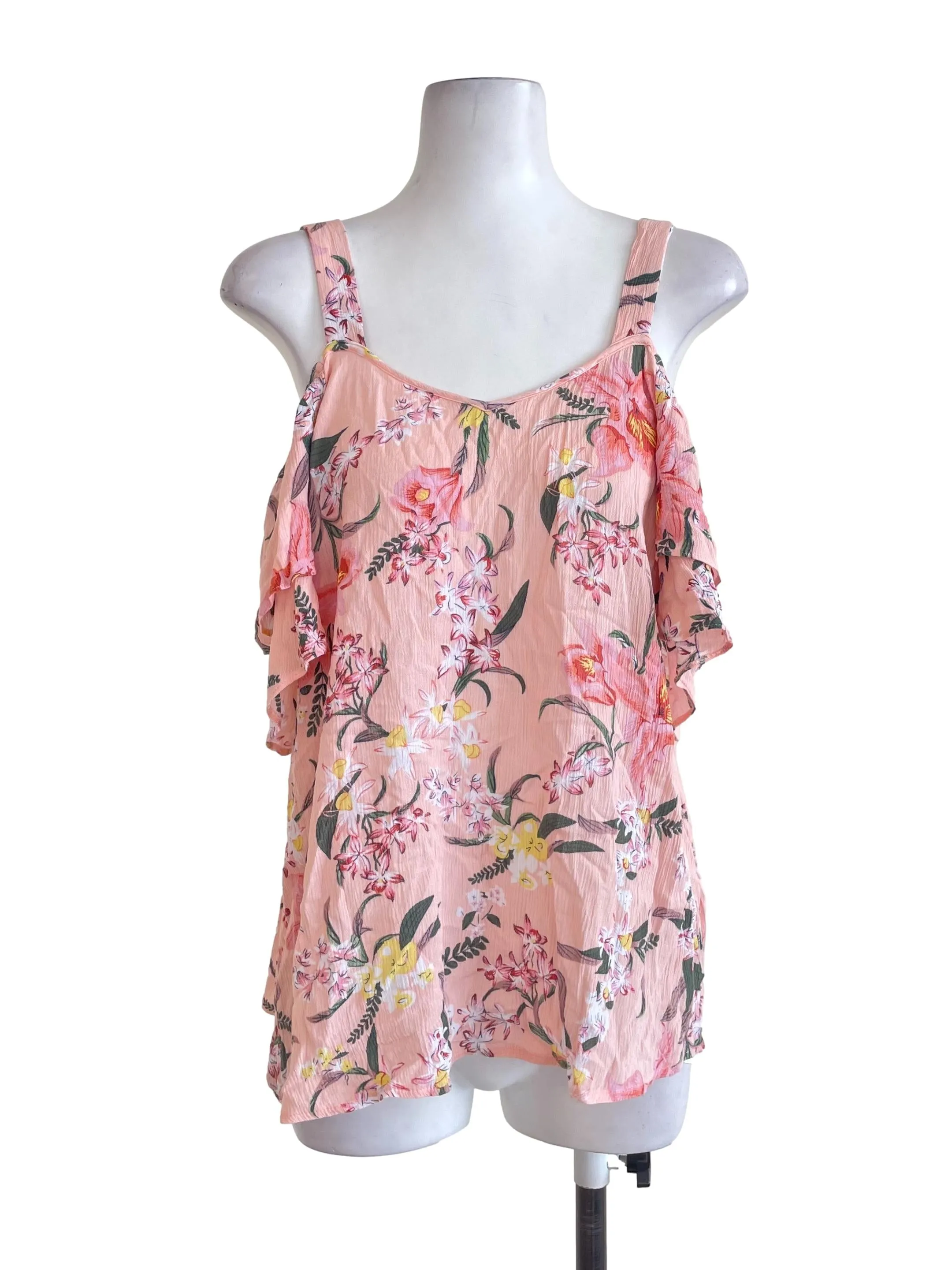 Pink Floral Off-Shoulder Top