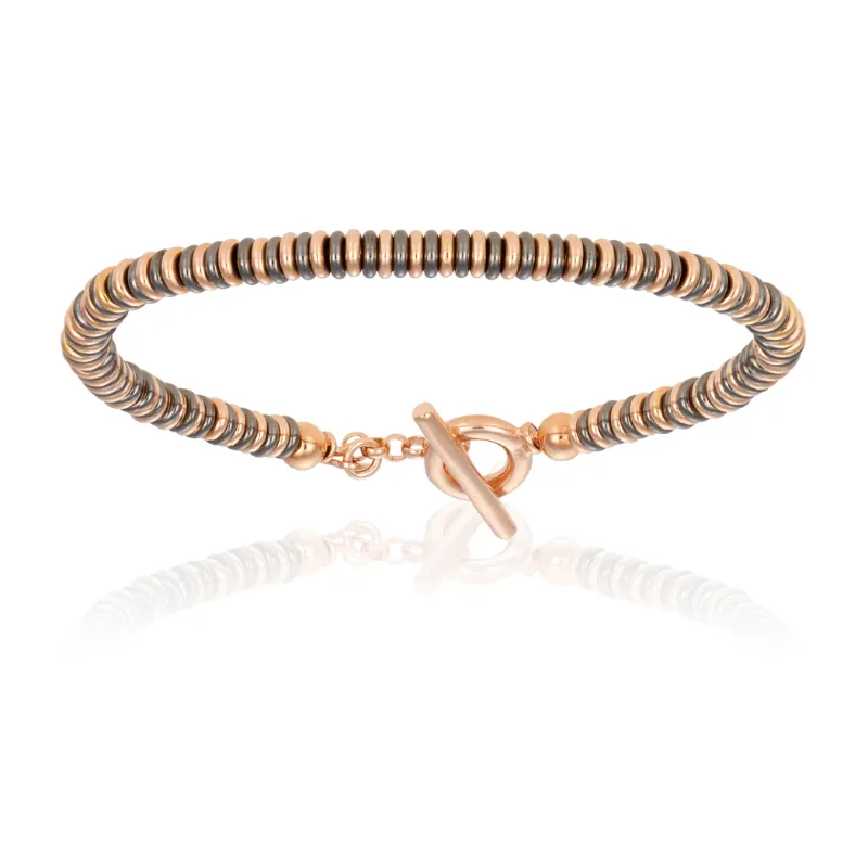 Pink Gold and Black Beads Bracelets Gift Idea for her