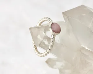 Pink Opal Beaded Silver