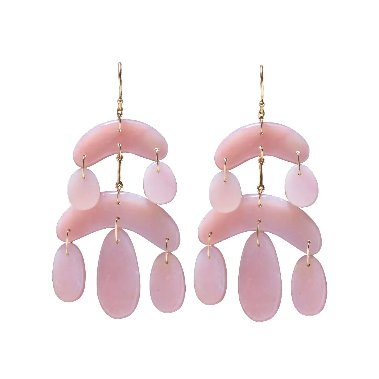 Pink Opal Mini Chandelier Earrings