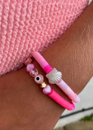 Pink Shell Mix Beaded Bracelets
