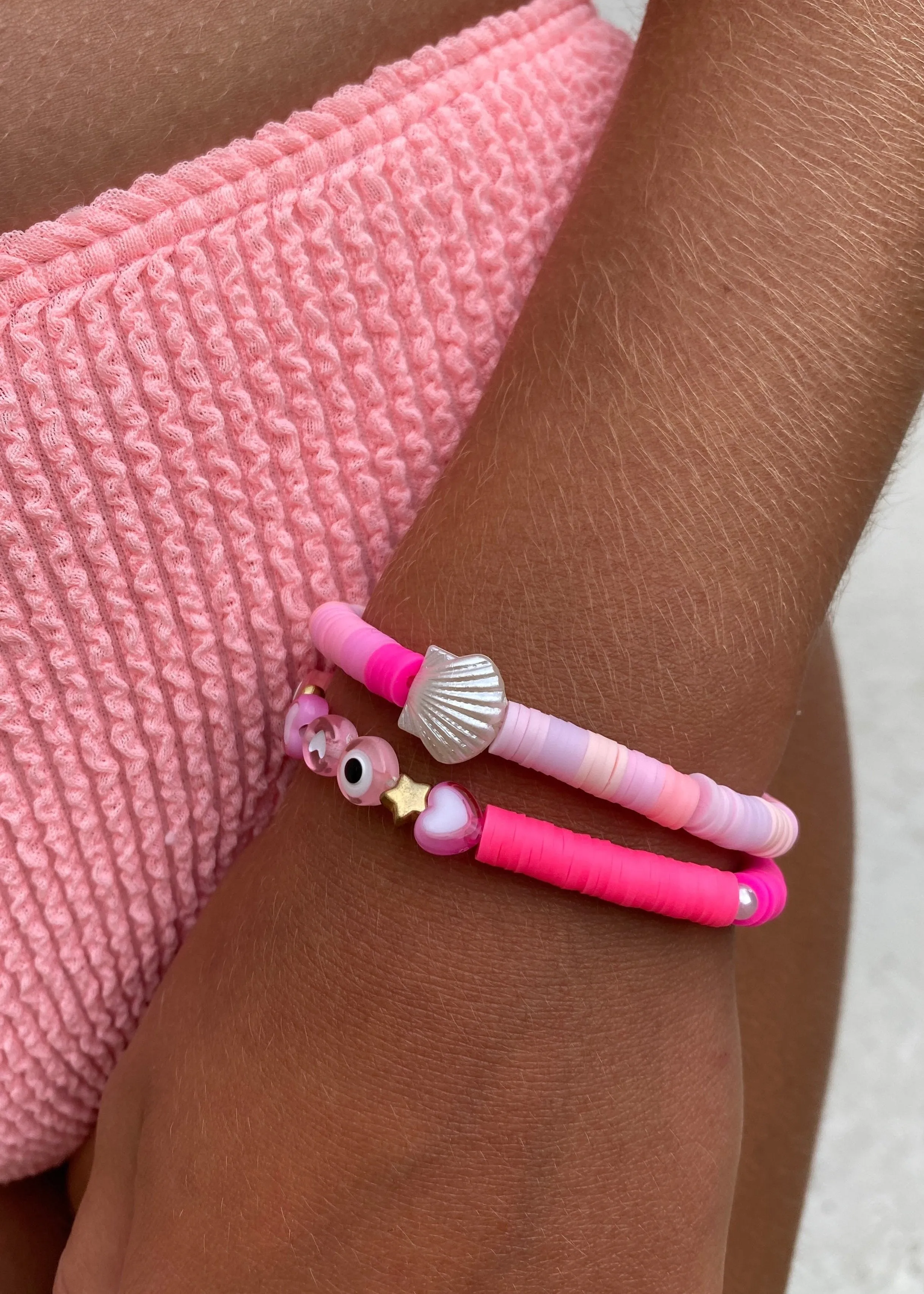 Pink Shell Mix Beaded Bracelets