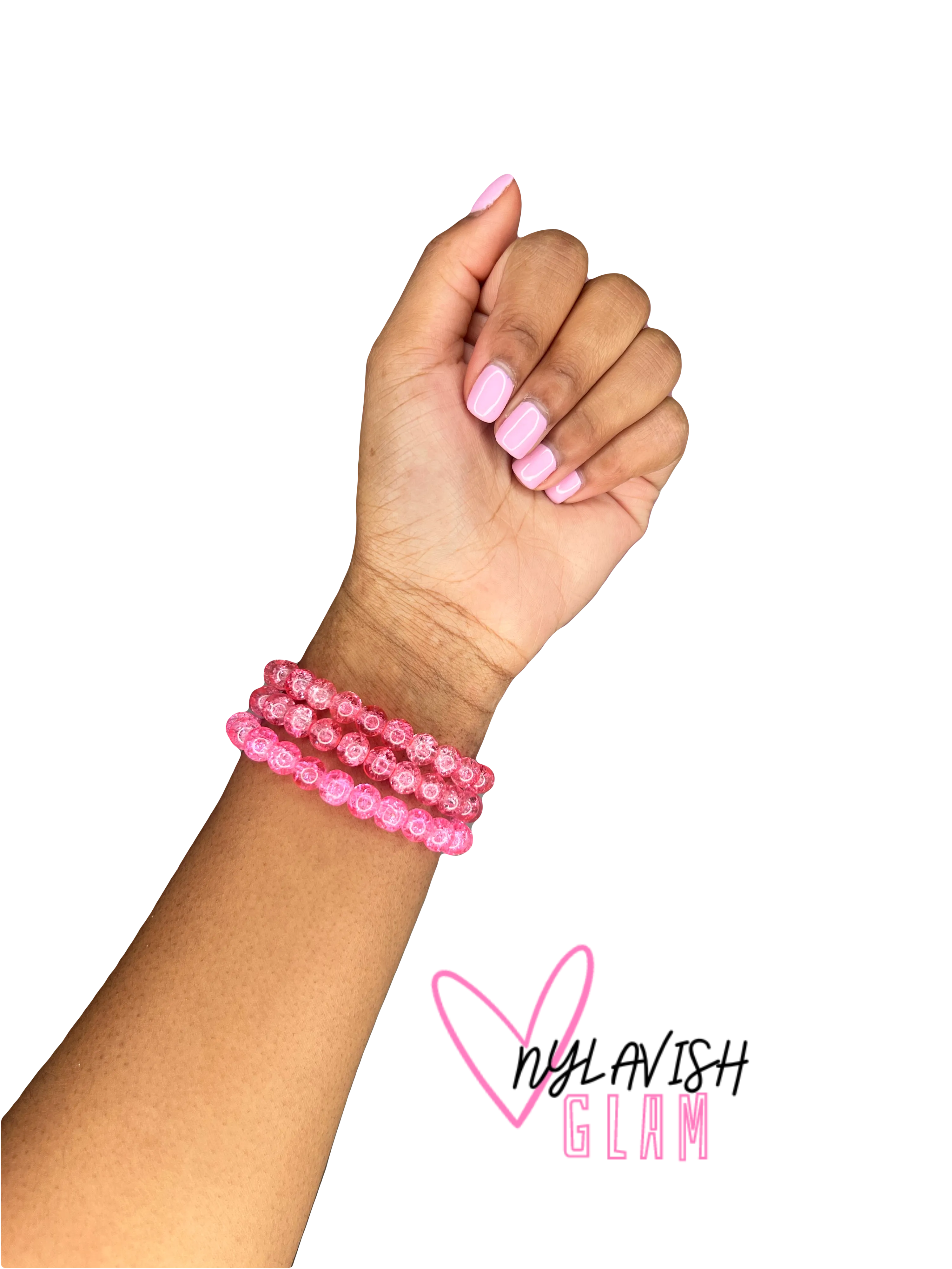Pink Sparky Beaded Bracelet