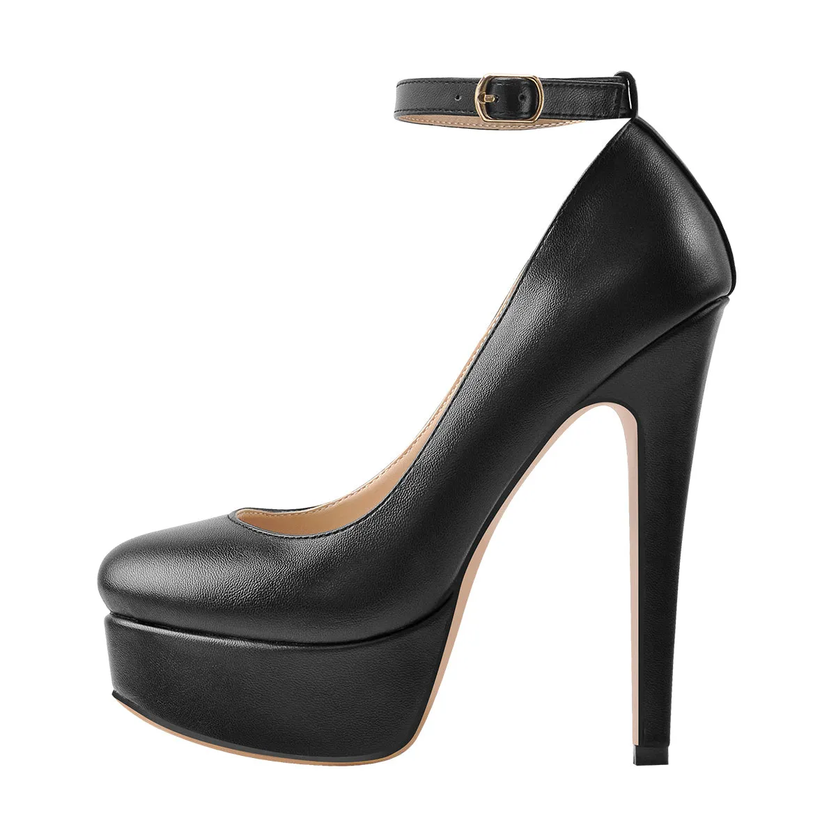 Platform Stiletto Ankle Strap Pumps