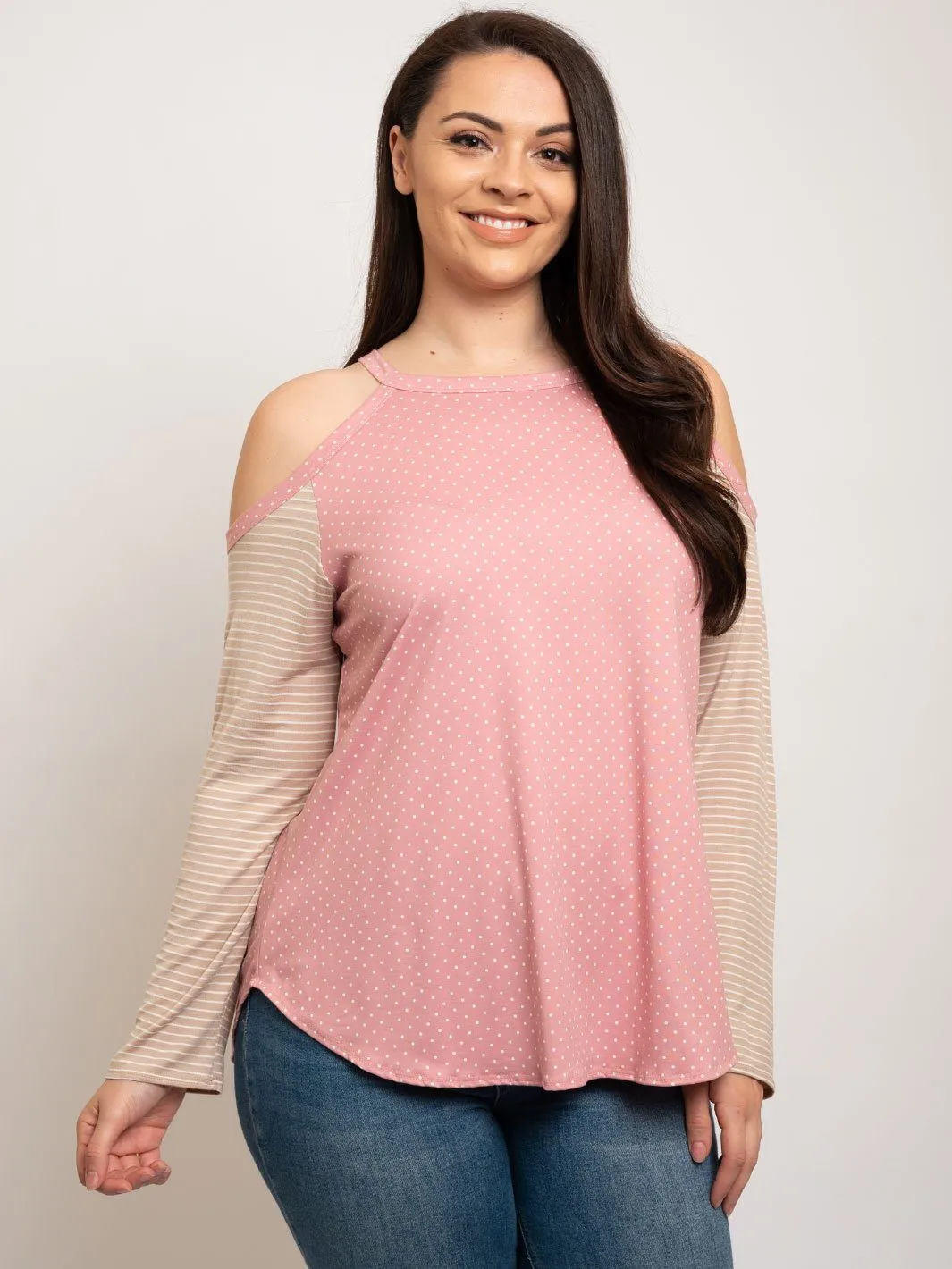 PLUS SIZE OFF SHOULDER TUNIC TOP