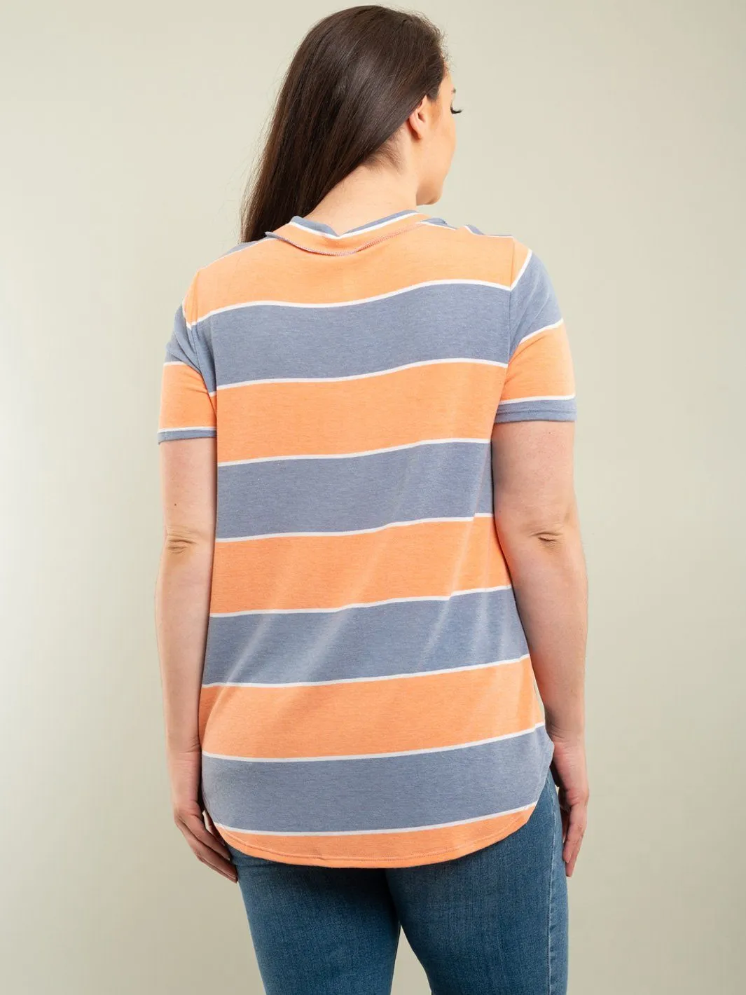 PLUS SIZE STRIPES TUNIC TOP