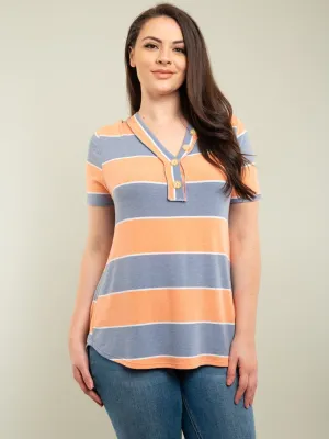PLUS SIZE STRIPES TUNIC TOP