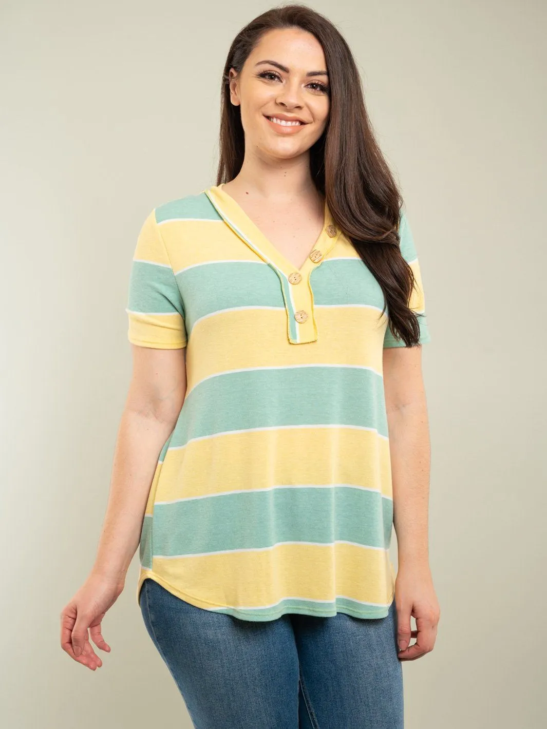 PLUS SIZE STRIPES TUNIC TOP