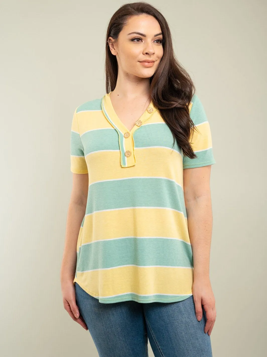 PLUS SIZE STRIPES TUNIC TOP