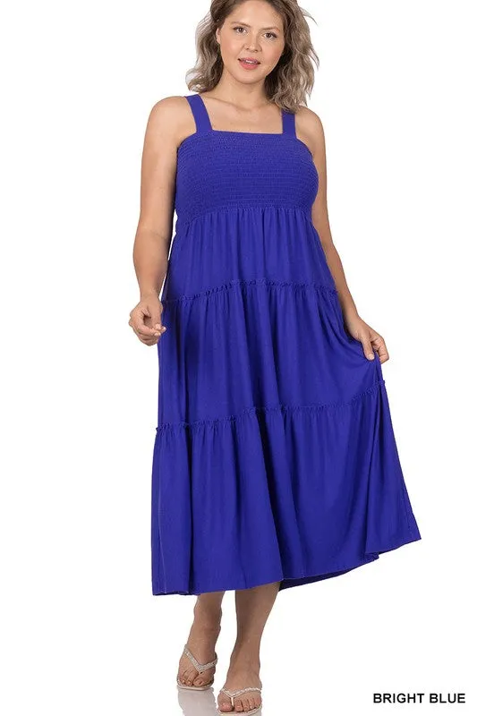 Plus Smocked Tiered Dress