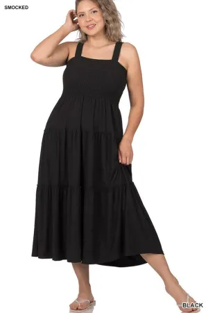 Plus Smocked Tiered Dress