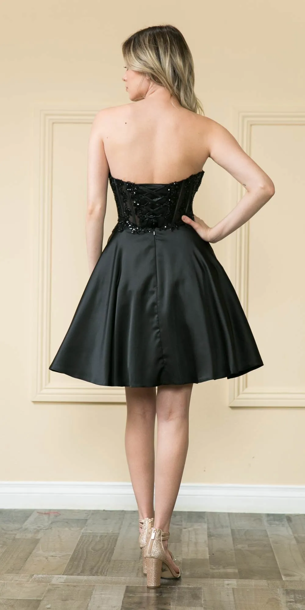 Poly USA 9084 Short A-line Dress Corset Bodice Strapless