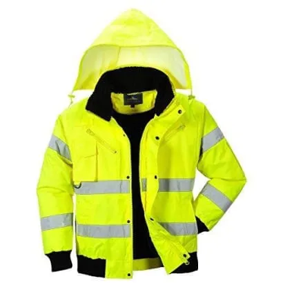 Portwest Hi Vis Waterproof 3 in 1 Bomber Jacket and Bodywarmer Fur Collar - C467
