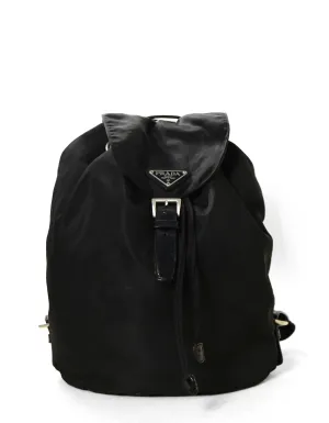 Prada Black Nylon Buckle Backpack Bag
