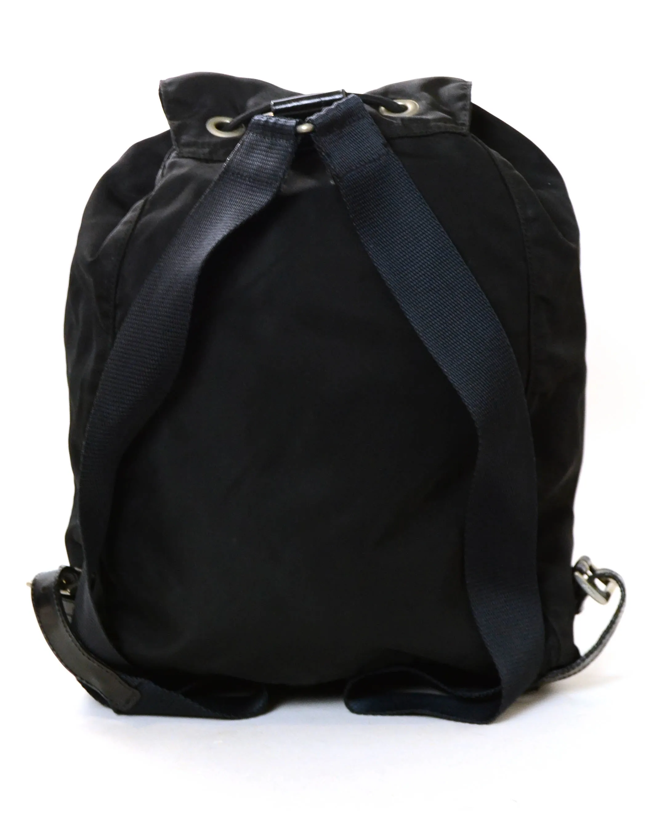 Prada Black Nylon Buckle Backpack Bag