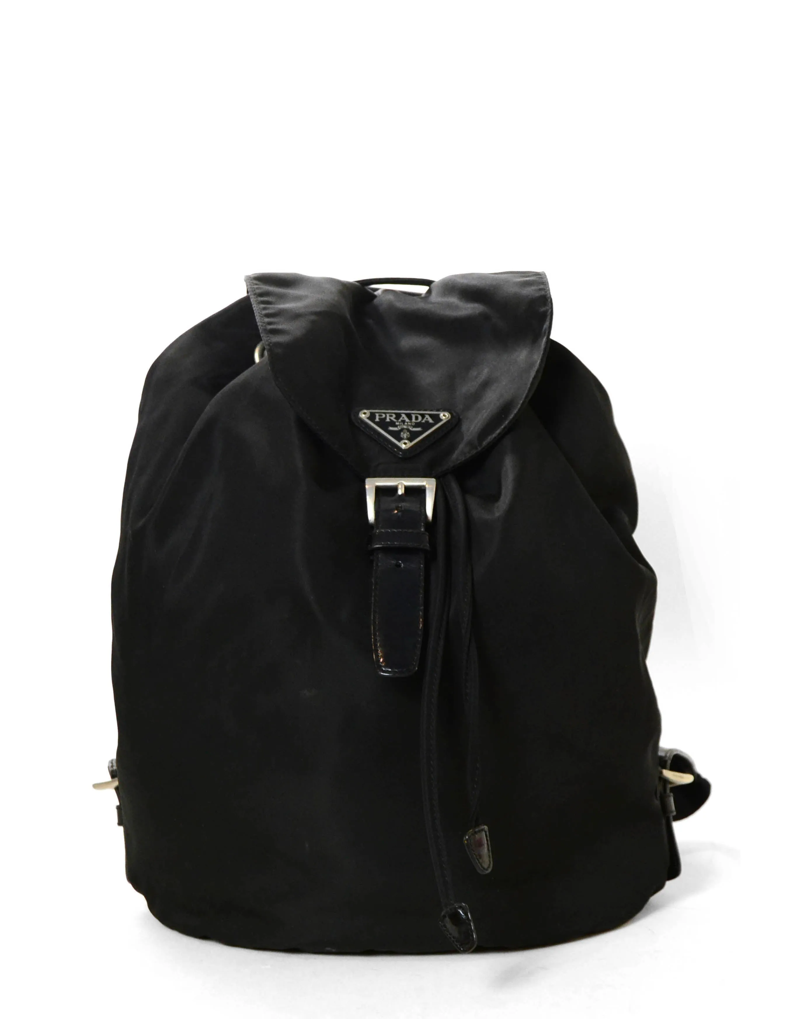 Prada Black Nylon Buckle Backpack Bag