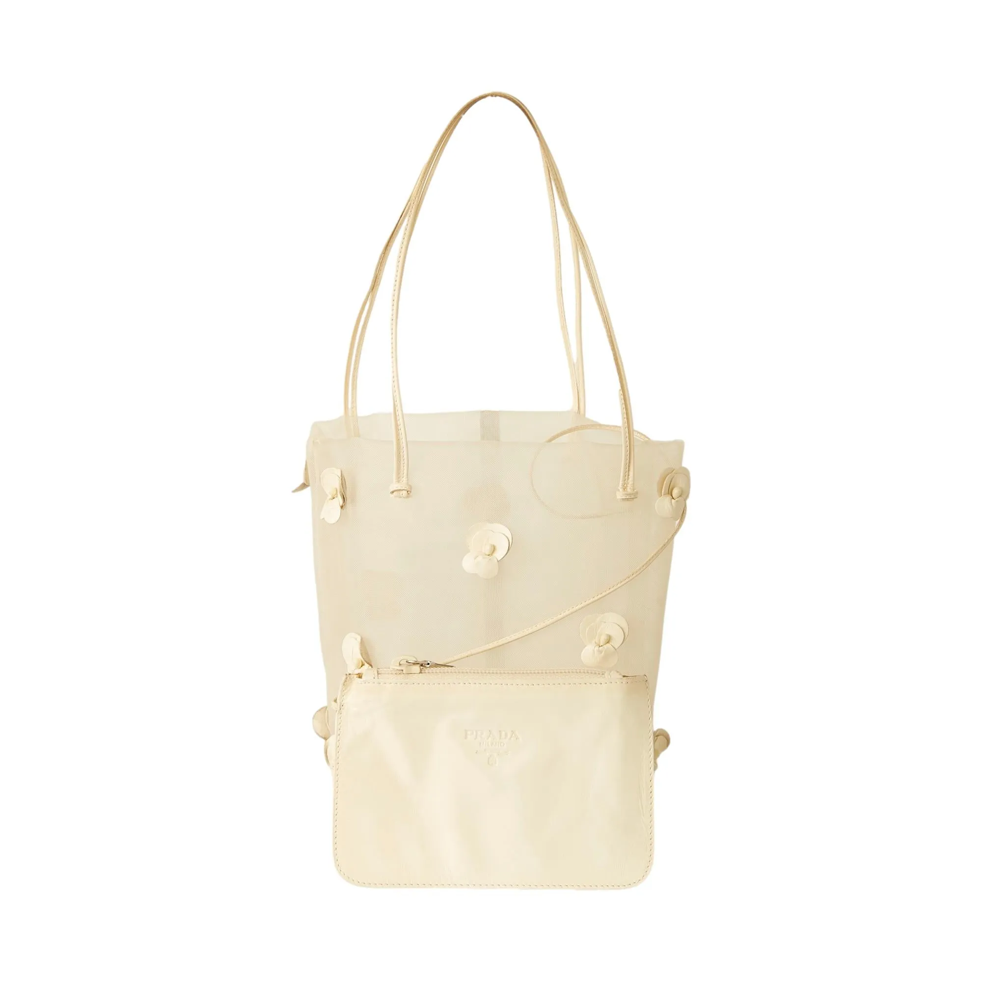 Prada Mesh Floral Bucket Bag