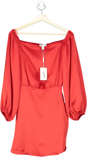 Pretty Lavish Red Fern Bardot Mini Dress UK 8