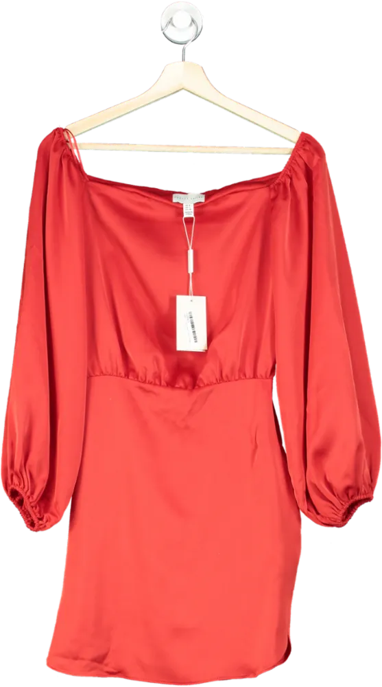 Pretty Lavish Red Fern Bardot Mini Dress UK 8