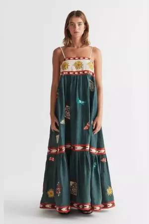 Printed Sleeveless Long Dress