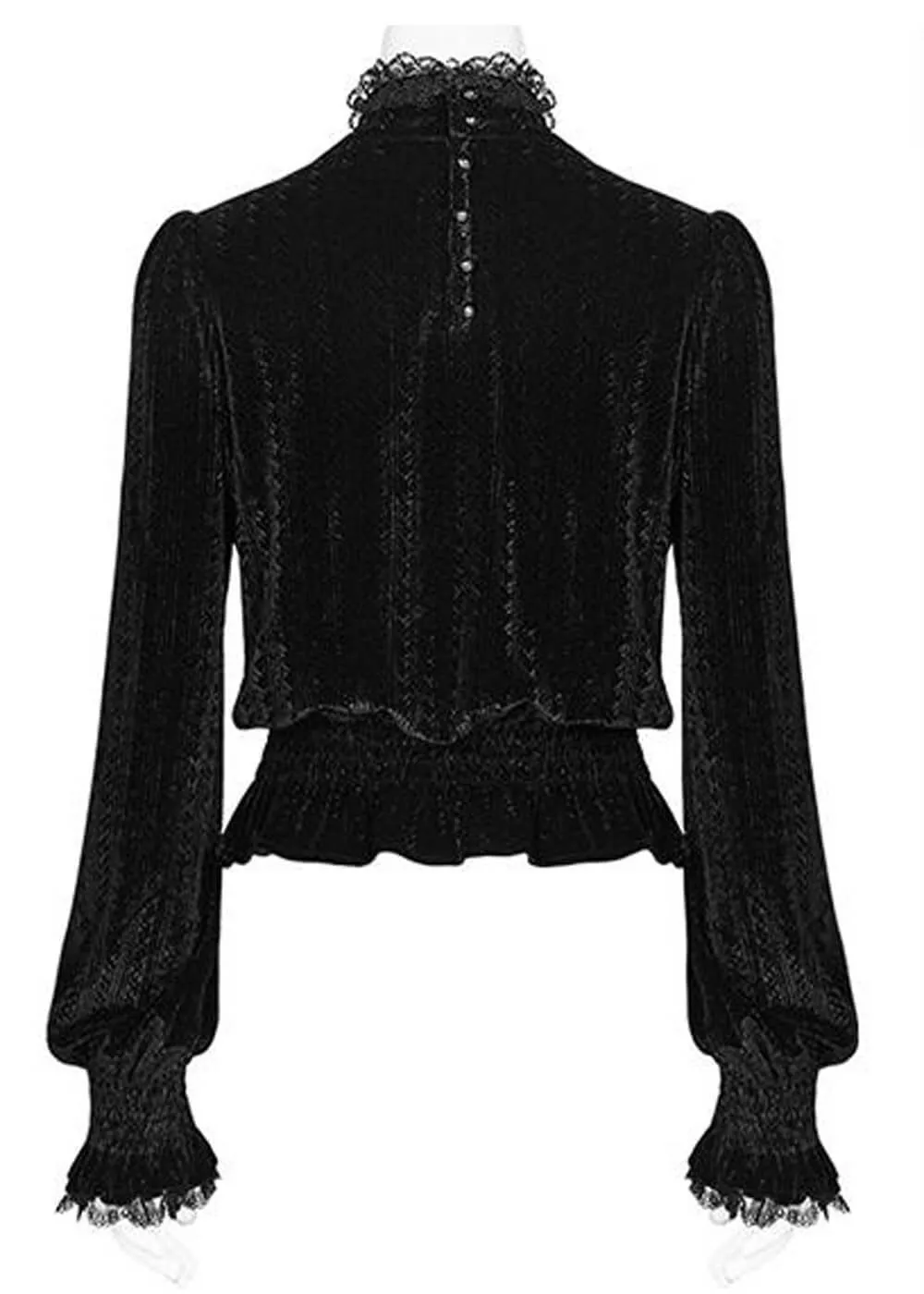 Punk Rave Cello Velvet Blouse Zwart