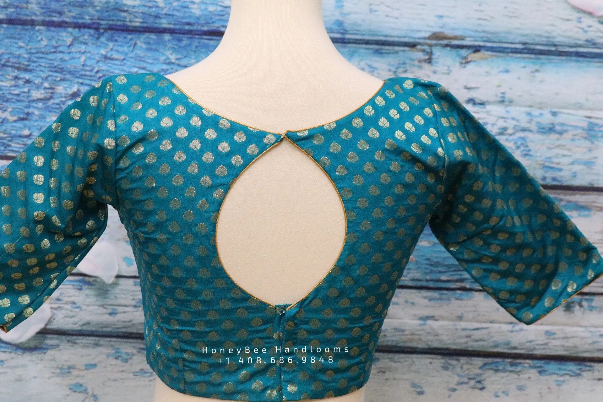 Pure Benaras blouse ,brocade blouse,blue banaras blouse,bot neck blouse,saree stitched blouse,fancy saree blouse,ready to wear saree blouse