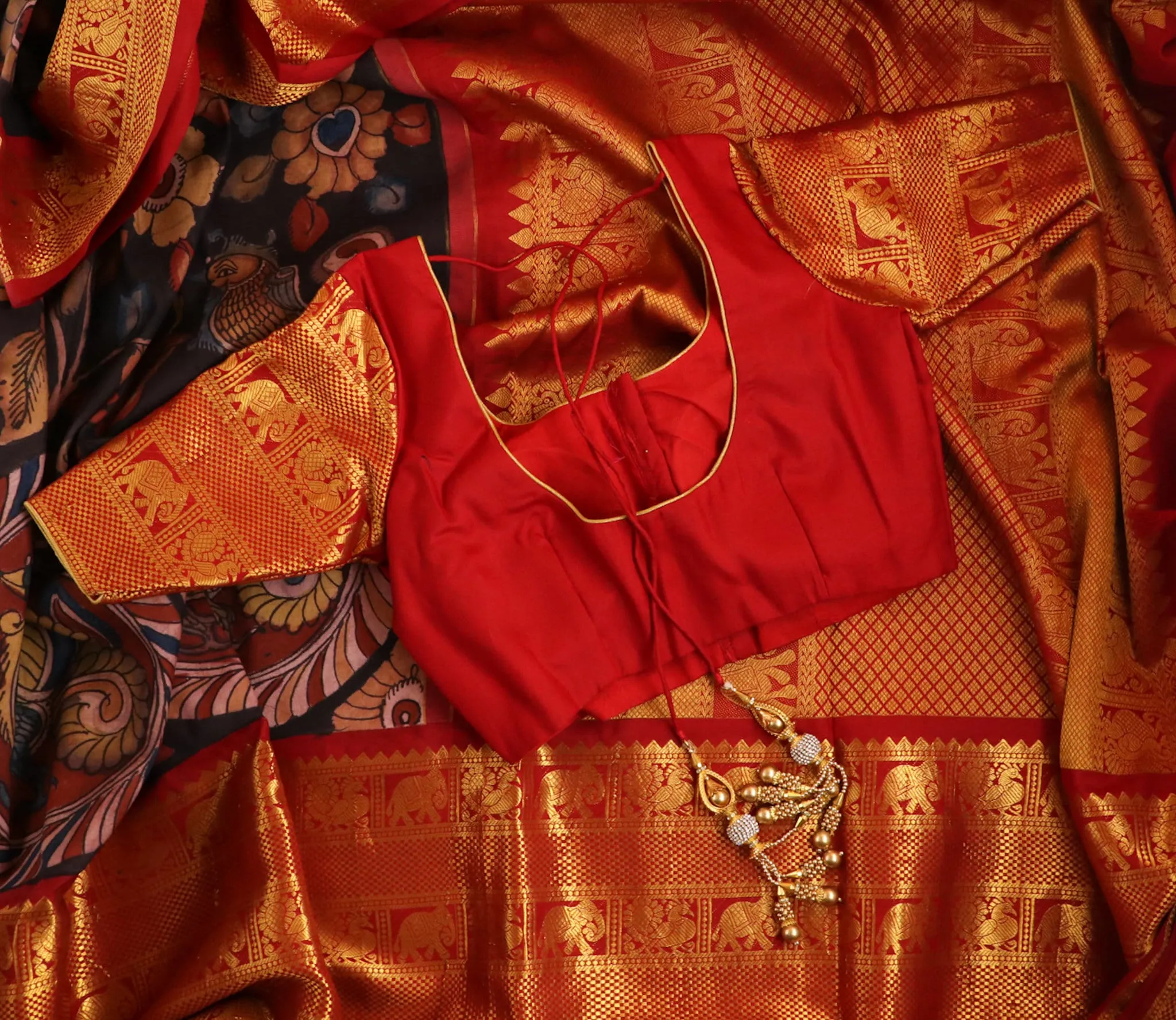 Pure kanchi pen kalamkari Saree in kanchi border | kanchi saree | Authentic pattu Saree | Handloom Saree | pattu saree