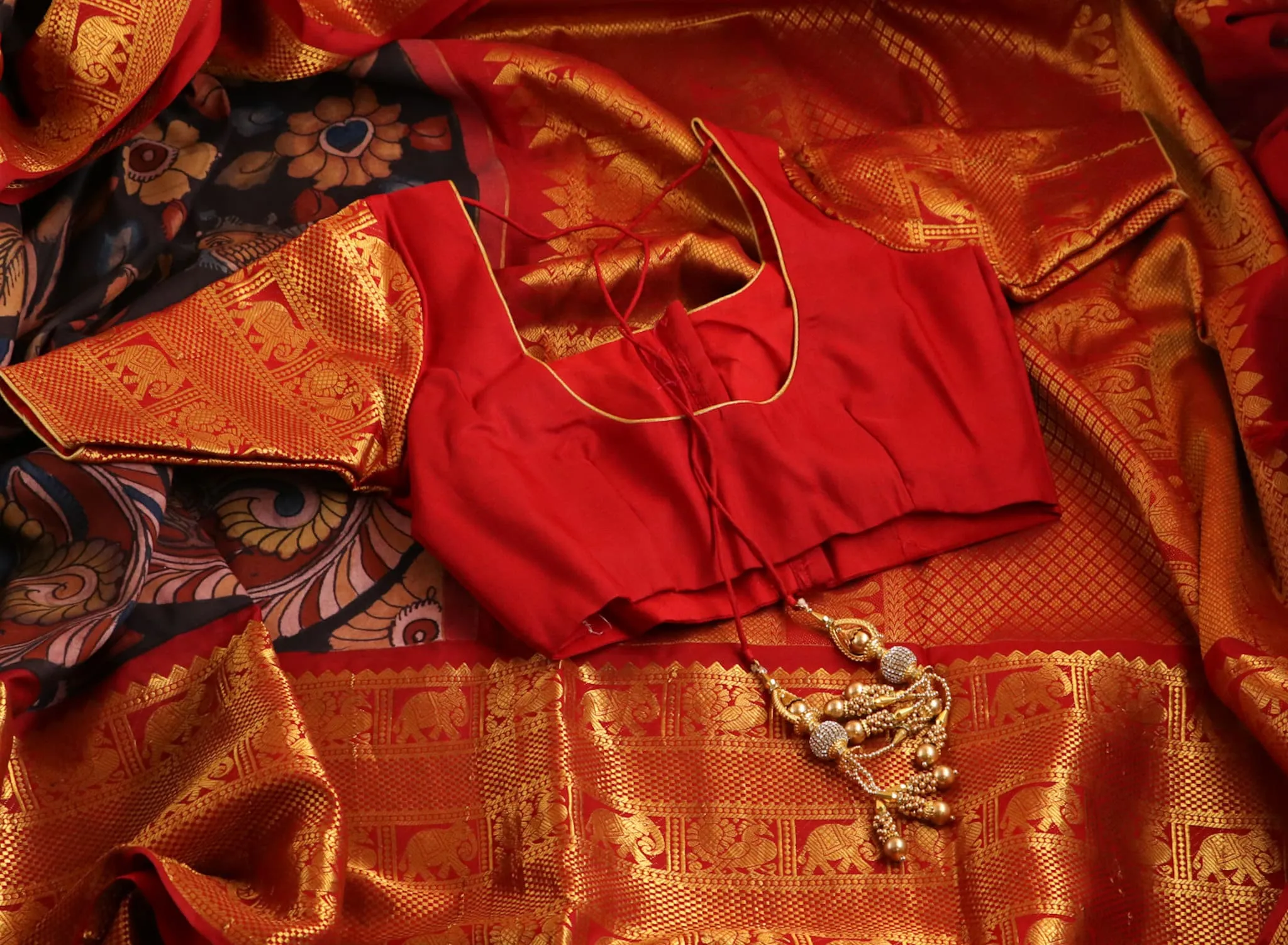 Pure kanchi pen kalamkari Saree in kanchi border | kanchi saree | Authentic pattu Saree | Handloom Saree | pattu saree