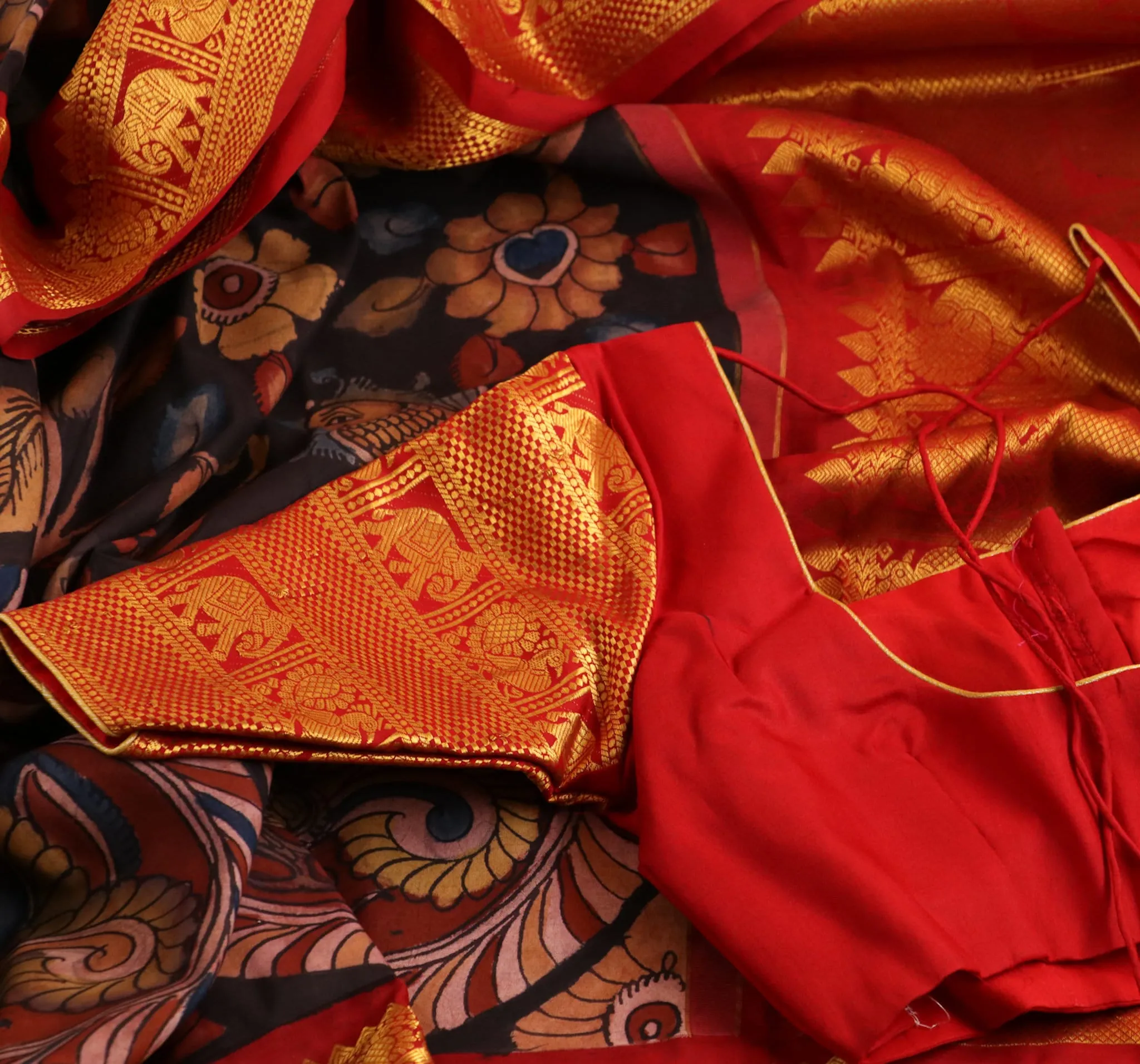 Pure kanchi pen kalamkari Saree in kanchi border | kanchi saree | Authentic pattu Saree | Handloom Saree | pattu saree