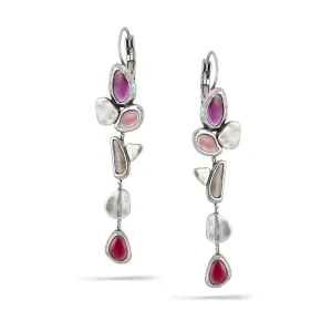 PURPLE LONG DROP EARRINGS #222PP3301 (1E1)