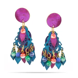 PURPLE PATINA DROP EARRINGS #FW-E112 (SHCD5)