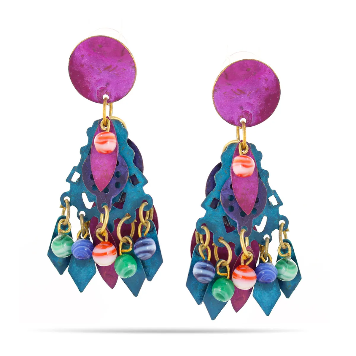 PURPLE PATINA DROP EARRINGS #FW-E112 (SHCD5)