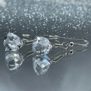 Quartz Crystal 3-D Pyramid Earrings