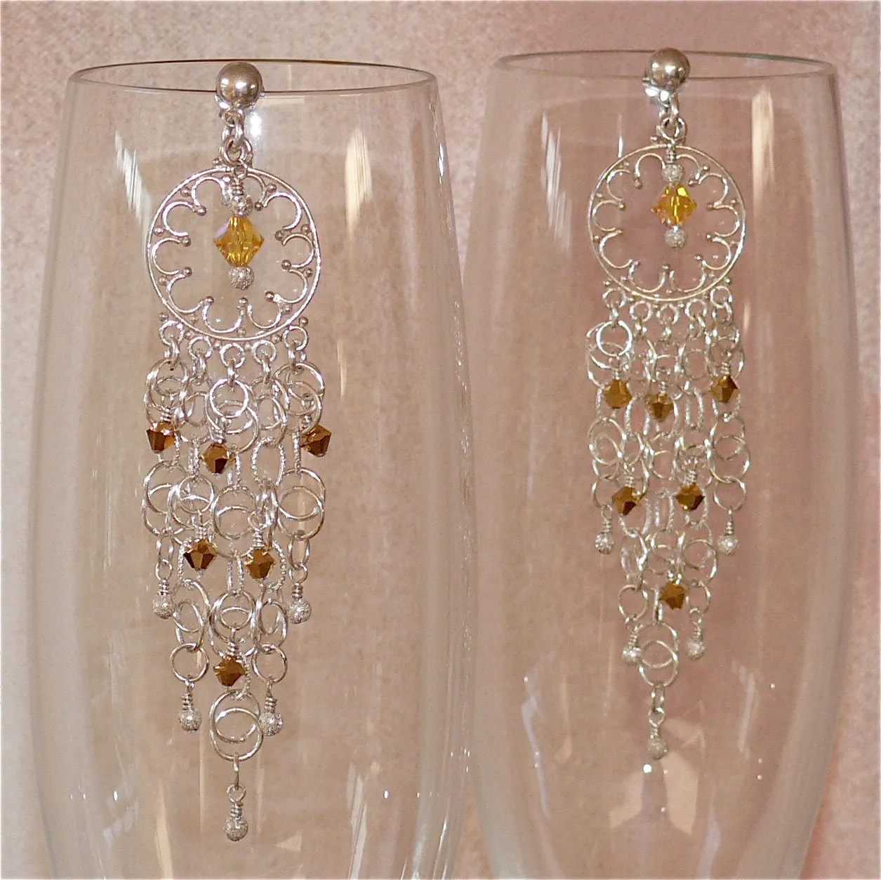 "Crystal Sunrise" Chandelier Earrings