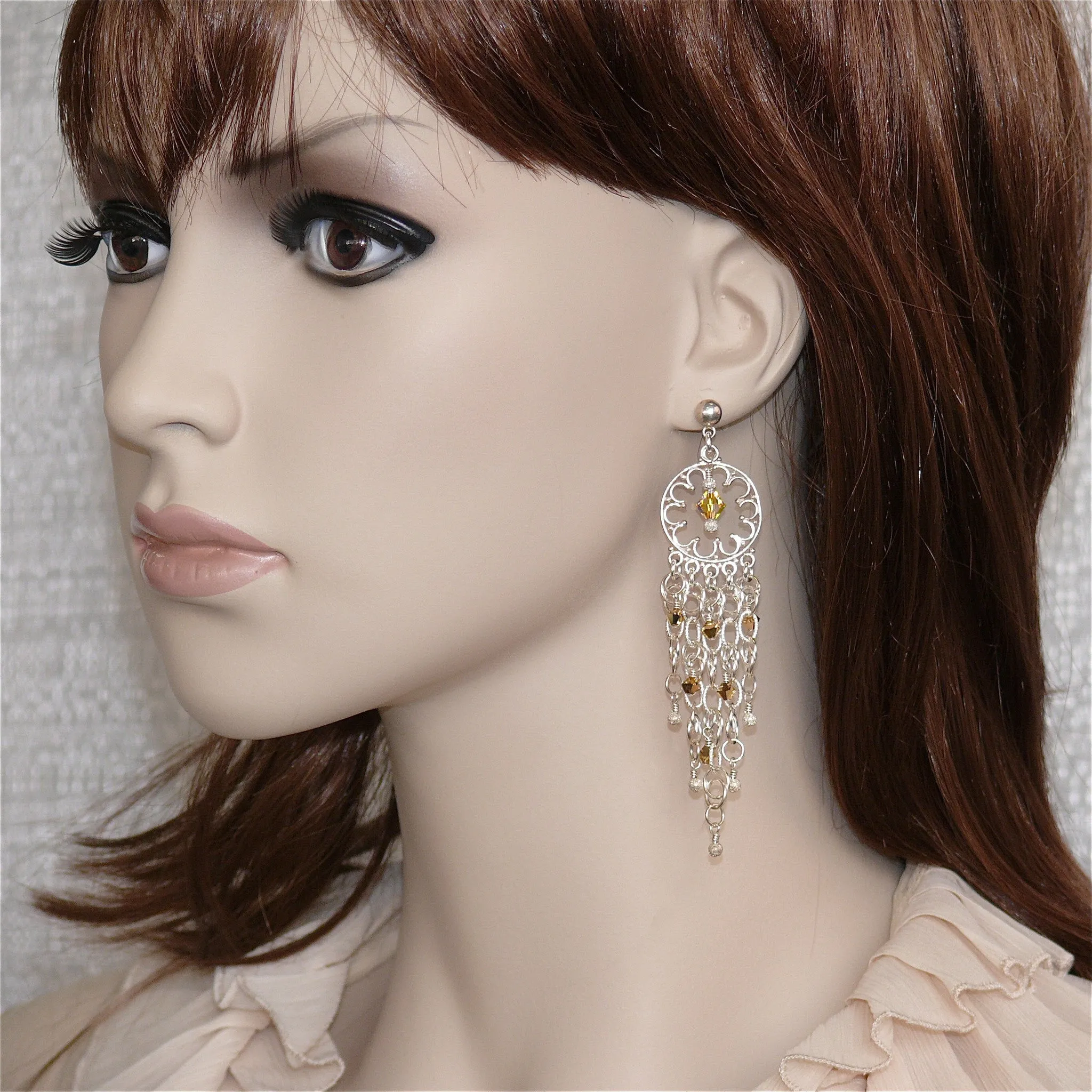 "Crystal Sunrise" Chandelier Earrings