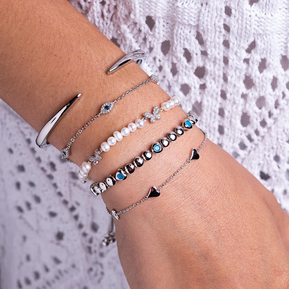 "My Guardian" 1.9CTW Pave Evil Eye Station Bracelet