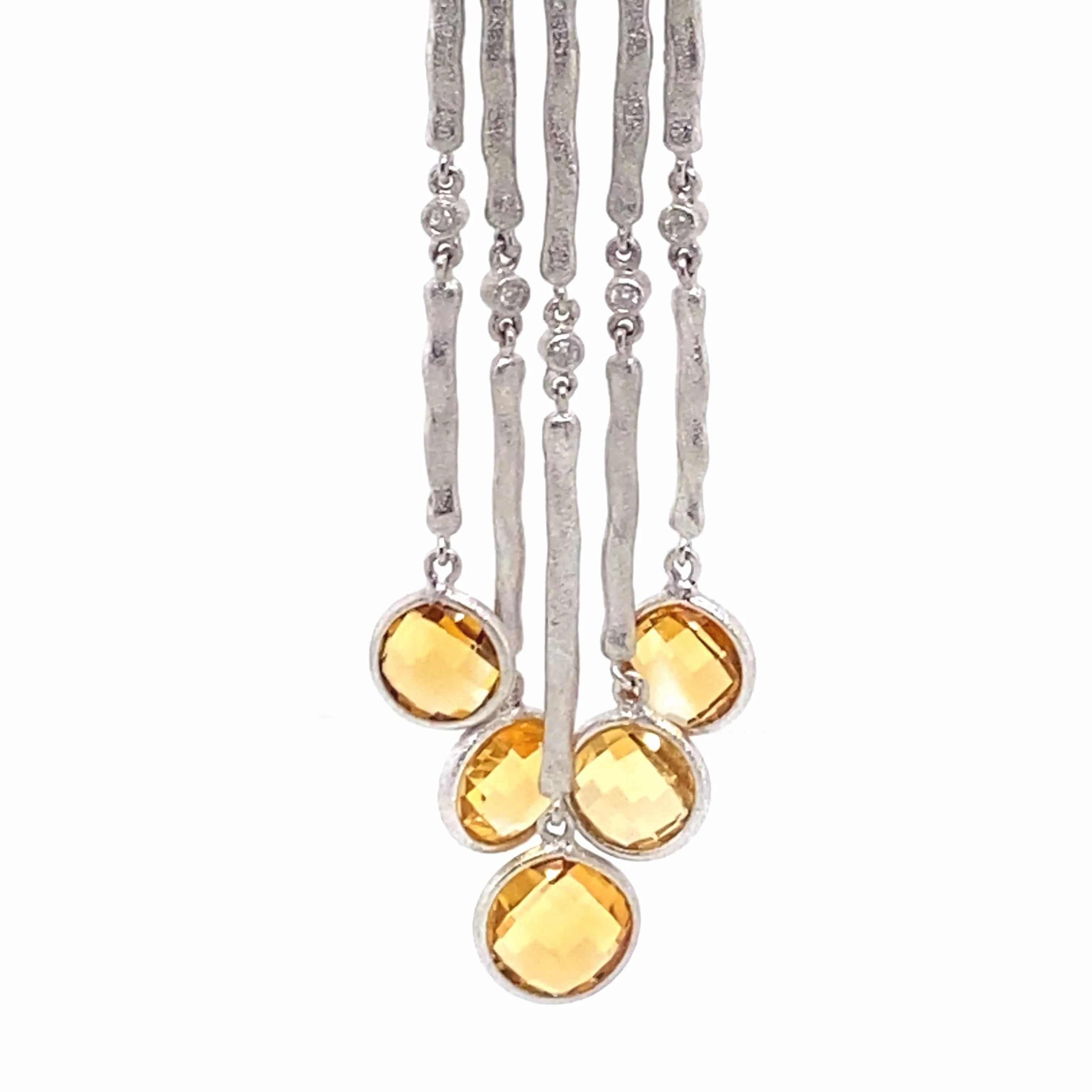 Rain Sterling Silver Citrine Chandelier Drop Earrings