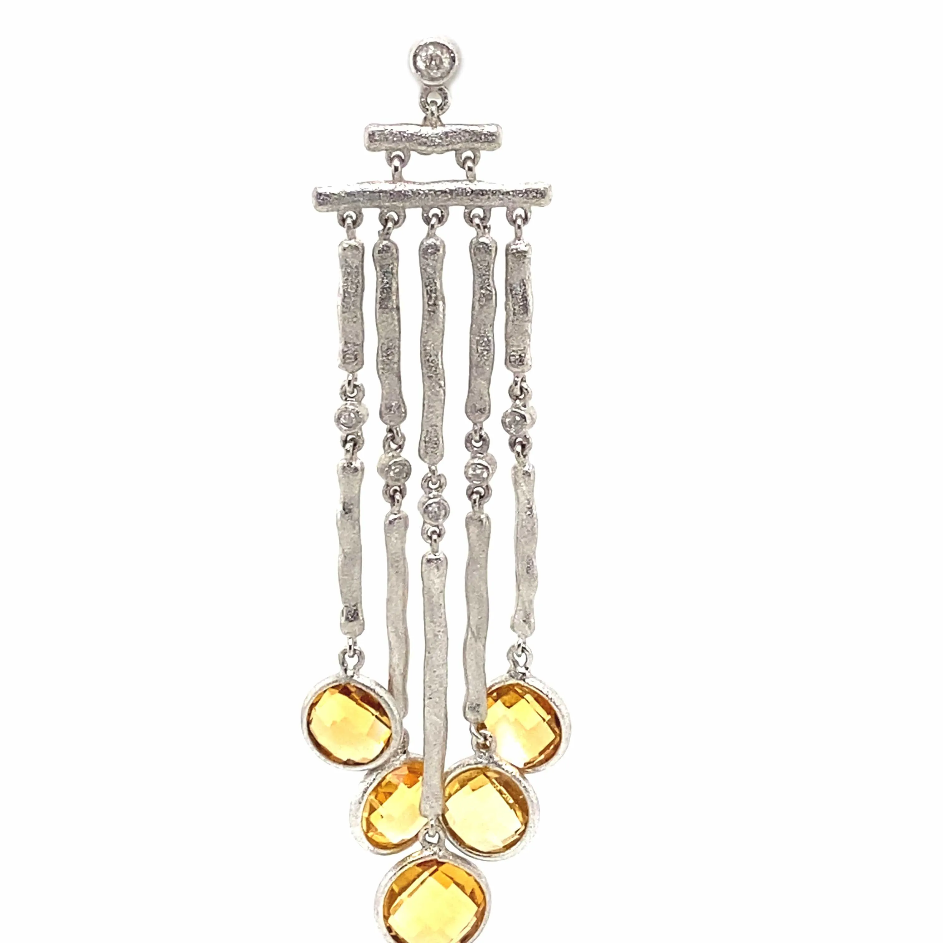 Rain Sterling Silver Citrine Chandelier Drop Earrings
